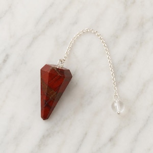 Red Jasper Faceted Cone Pendulum Healing Crystal Pendulum