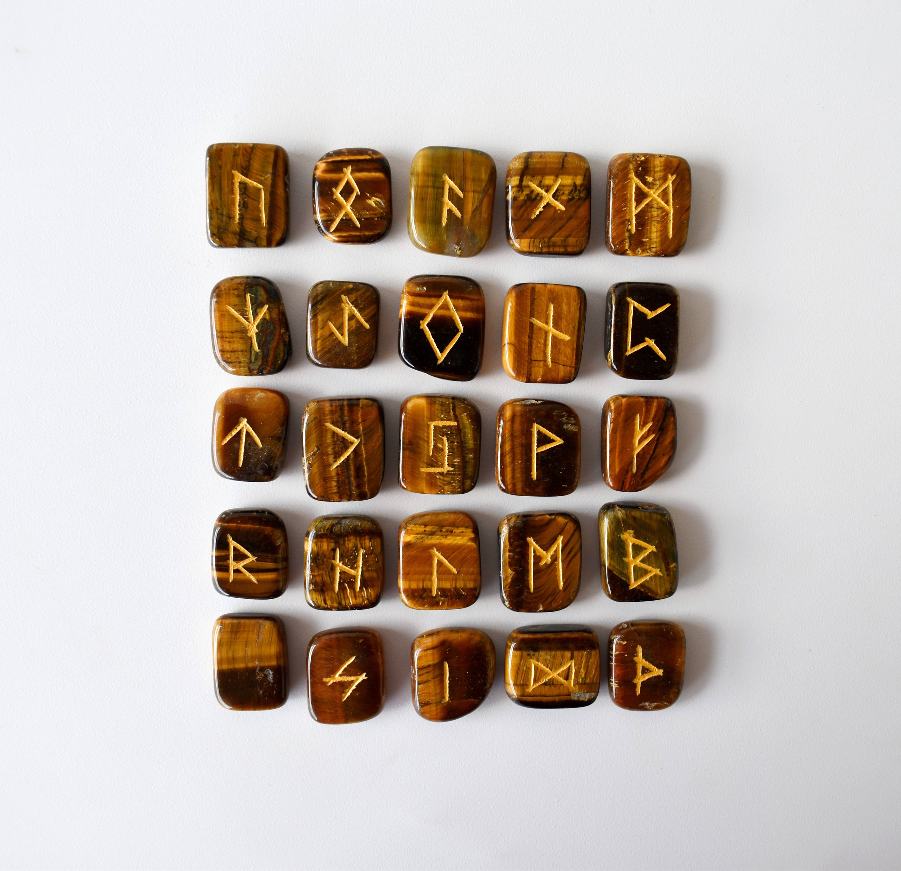 Tiger Eye Rune Sets Elder Futhark Rune Set Comes With Black