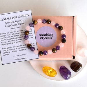 Calming ANXIETY Crystals Set, Gift For Anxiety | Stress Relief Crystal Set Stones | Healing Crystals For Anxiety | Set For Anxiety Gemstones
