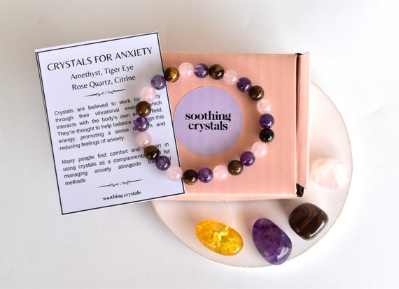 Calming ANXIETY Crystals Set, Gift For Anxiety | Stress Relief Crystal Set Stones | Healing Crystals For Anxiety | Set For Anxiety Gemstones