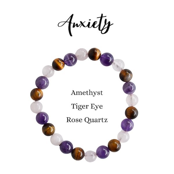 Pulsera ANSIEDAD, Pulsera de cristal de ansiedad calmante, Alivio de la ansiedad, Regalo de cristal de ansiedad, Ansiedad de cristal, Pulsera de cristal