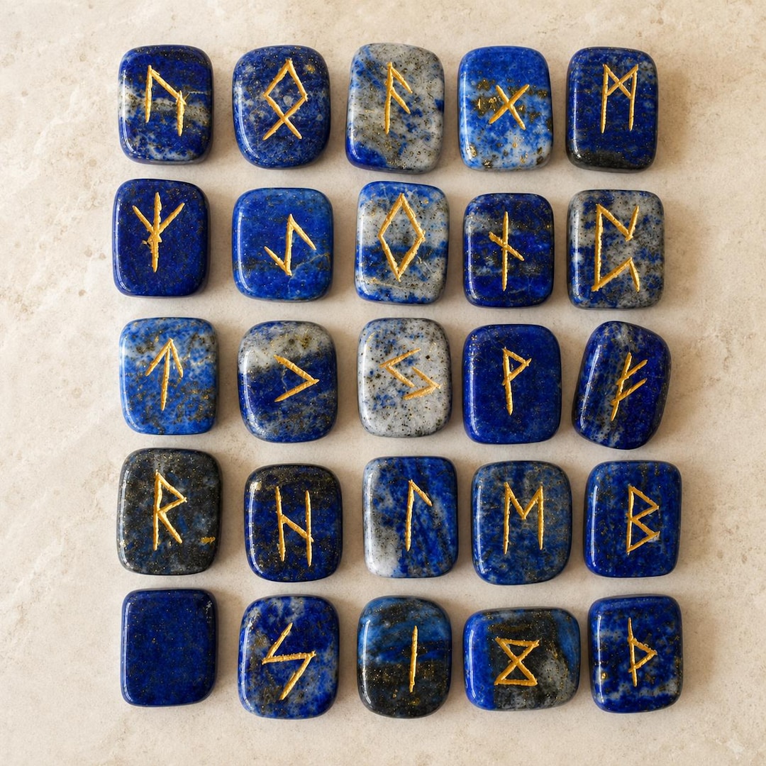 Lapis Lazuli Rune Sets Elder Futhrak Rune Set Comes With Black