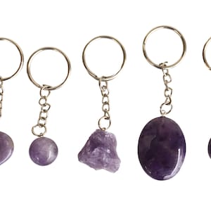 Amethyst Crystal Keychain, Crystal Keychain, Gemstone Keychain, Natural Stone Keychain, Crystal Gift, Natural Crystal Keychain, Crystal Key