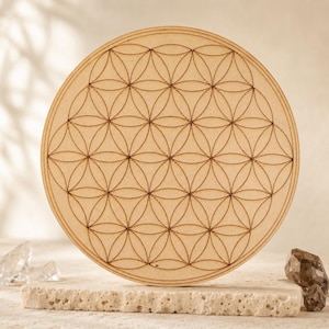 6 "Tree of Life Crystal Grid Plate, Houten Platen, Crystal Grid Boards, Gegraveerde Grid Board