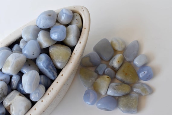 Blue Lace Agate Tumbled Stones, Healing Crystals Tumbled Stones in pack sizes of 1,2,5, 100 grams and 200 grams