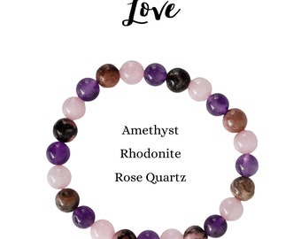 Attracting LOVE Crystal Bracelet, Magnetic Love Intention Bracelet, Love Stone Bracelet -Love Bracelet - Crystals to Attract Love