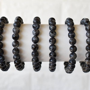 Black Labradorite Bracelet A Round Bead Bracelet,  Gemstone Bracelet 4mm, 6mm, 8mm, 10mm