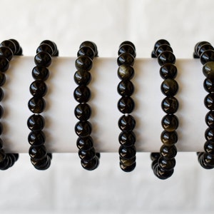 Golden Obsidian Bracelet A Round Bead Bracelet,  Gemstone Bracelet 4mm, 6mm, 8mm, 10mm