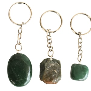 Green Jade Crystal Keychain, Crystal Keychain, Gemstone Keychain, Natural Stone Keychain, Crystal Gift, Natural Crystal Keychain