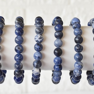 Sodalite Bracelet AAA Round Bead Bracelet,  Gemstone Bracelet 4mm, 6mm, 8mm, 10mm