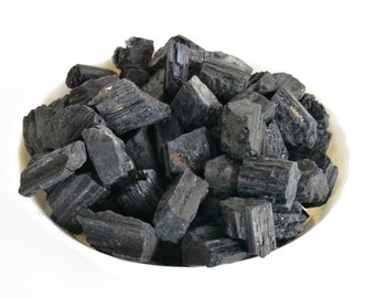 Black Tourmaline Rough Natural Stones 1 inch Black Tourmaline Raw Stones Pack Size Of 1,2,5, 100 grams and 200 grams