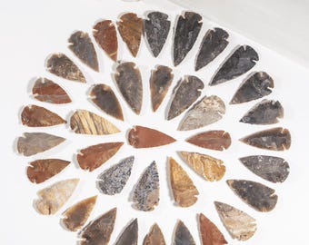 2'' Fancy Jasper Arrowhead Point ~ Indian Agate Spearhead Points Fabricación de joyas y envoltura de alambre, hermosa pieza de exhibición, colgante de punta de flecha