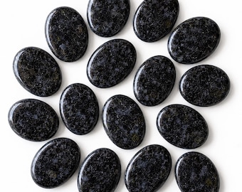 Polished Indigo Gabbro Pocket Stone, Oval Shaped Pocket Crystals, Indigo Gabbro Gemstones
