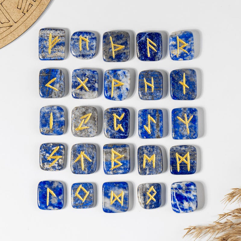 Lapis Lazuli Runes Set - Etsy UK