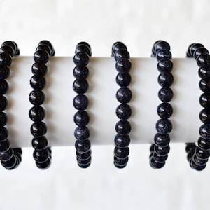 Blue Sandstone Bracelet A Round Bead Bracelet,  Gemstone Bracelet 4mm, 6mm, 8mm, 10mm