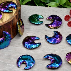 1" Aura Quartz Titanium Moon Arrowheads Jewelery Making And Wire Wrapping, Beautiful Display Piece