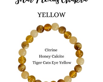 SOLAR PLEXUS Chakra Crystal Bracelet,8mm Natural Chakra Gemstone Healing Bracelet, Elevate Your Confidence, Bracelet For Solar Plexus Chakra