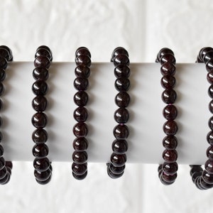 Garnet Bracelet A Round Bead Bracelet,  Gemstone Bracelet, 6mm, 8mm, 10mm