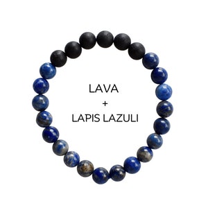 Bracciale in pietra diffusore di lapislazzuli, gioielli con perle di lava per aromaterapia, per oli essenziali, pietra preziosa di cristallo di rocca curativa, regalo premuroso