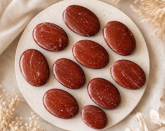 Una (1) pietra di diaspro rosso per la guarigione dei cristalli - pietra del palmo tascabile - pietra del pollice