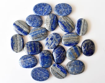 Lapis Lazuli Crystal Worry Stone, Beautifully Hand Polished Pocket Gemstones, Calming Energy, Thumb Stone For Stress Relief Pocket Size Gems