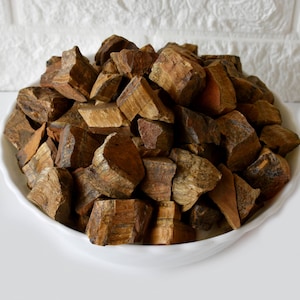 Tiger Eye Rough Natural Stones 1 inch Raw Stones Natural Crystals Pack Size of 1,2,5, 100 grams and 200 grams