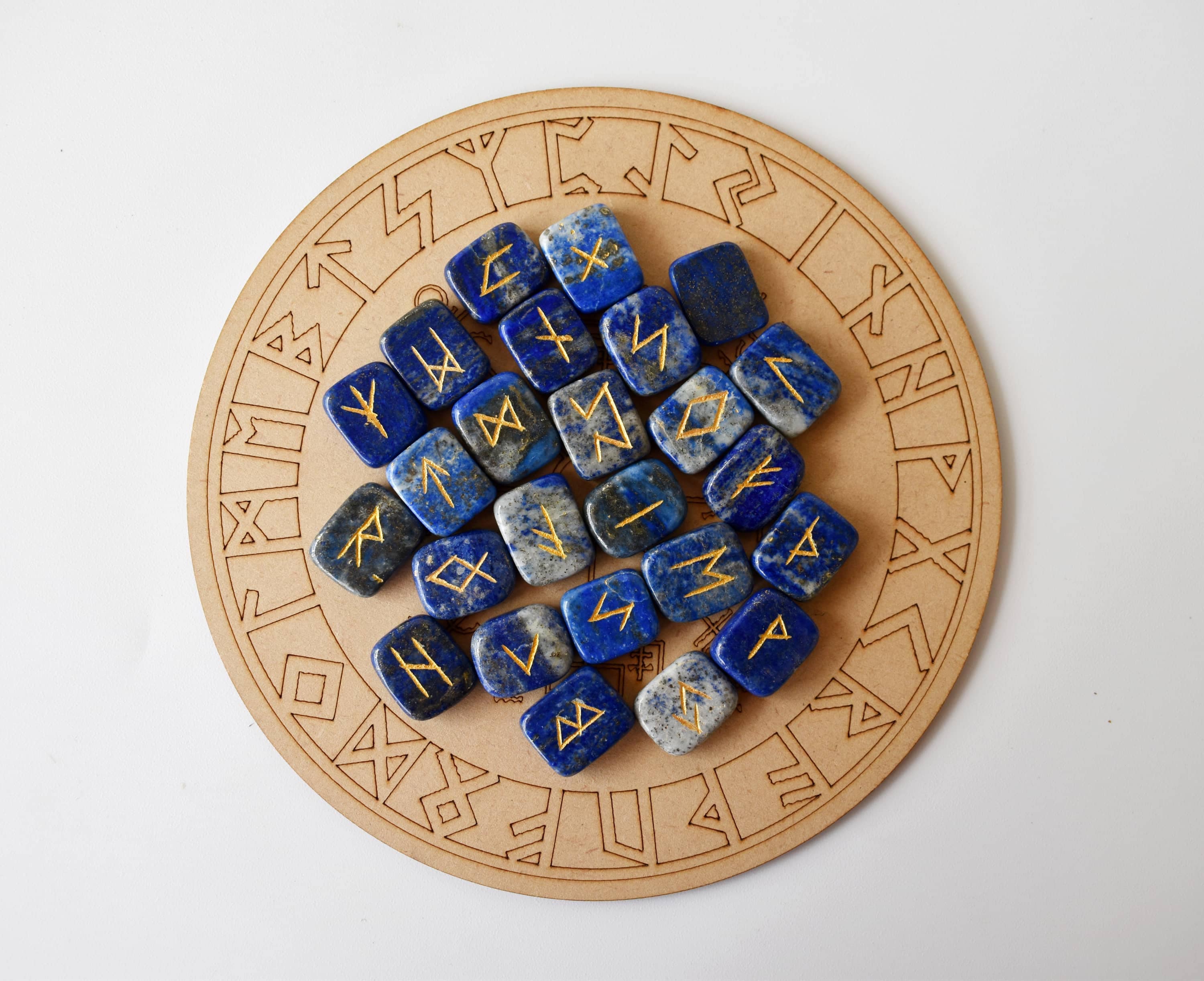 Lapis Lazuli Rune Sets Elder Futhrak Rune Set Comes With Black