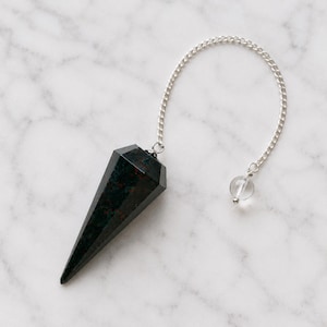 Bloodstone Faceted Cone Pendulum Healing Crystal Pendulum