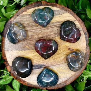 Fancy Jasper Puffy Mini Hearts 1 Inch Pocket Heart Mini Puffy Crystal Heart