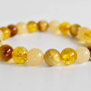 SOLAR PLEXUS Chakra Crystal Bracelet,8mm Natural Chakra Gemstone Healing Bracelet, Elevate Your Confidence, Bracelet For Solar Plexus Chakra image 4