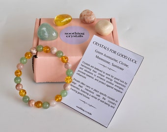 Bringing GOOD LUCK Crystals Set, Crystals Gift,New Beginnings Stones Set Good Luck, New Job Stone Healing Gifts Good Luck Gifts Healing Kits
