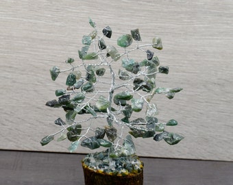 Real Green Aventurine Tree of Life, Natural Raw Crystal Chips Feng Shui Home Decors, Wholesale Bulk Lots Genuine Gemstone Display Ornaments