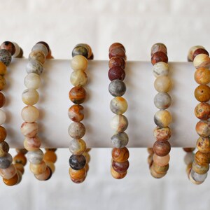 Crazy Lace Agate Bracelet A Round Bead Bracelet,  Gemstone Bracelet 4mm, 6mm, 8mm, 10mm