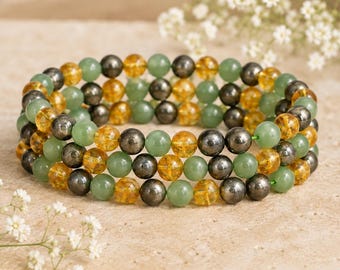 Attract SUCCESS Crystal Bracelet, Enhance Success Crystal Gemstones, Healing Success Beaded Bracelet, Attract Prosperity And Positive Energy
