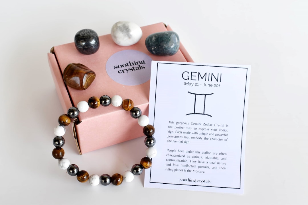 GEMINI Zodiac Crystals Set, Astrology Birthday Gift, Astrology Gift