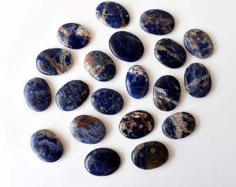 One (1) Sodalite Worry Stone for crystal healing - Pocket Palm Stone - Thumb Stone