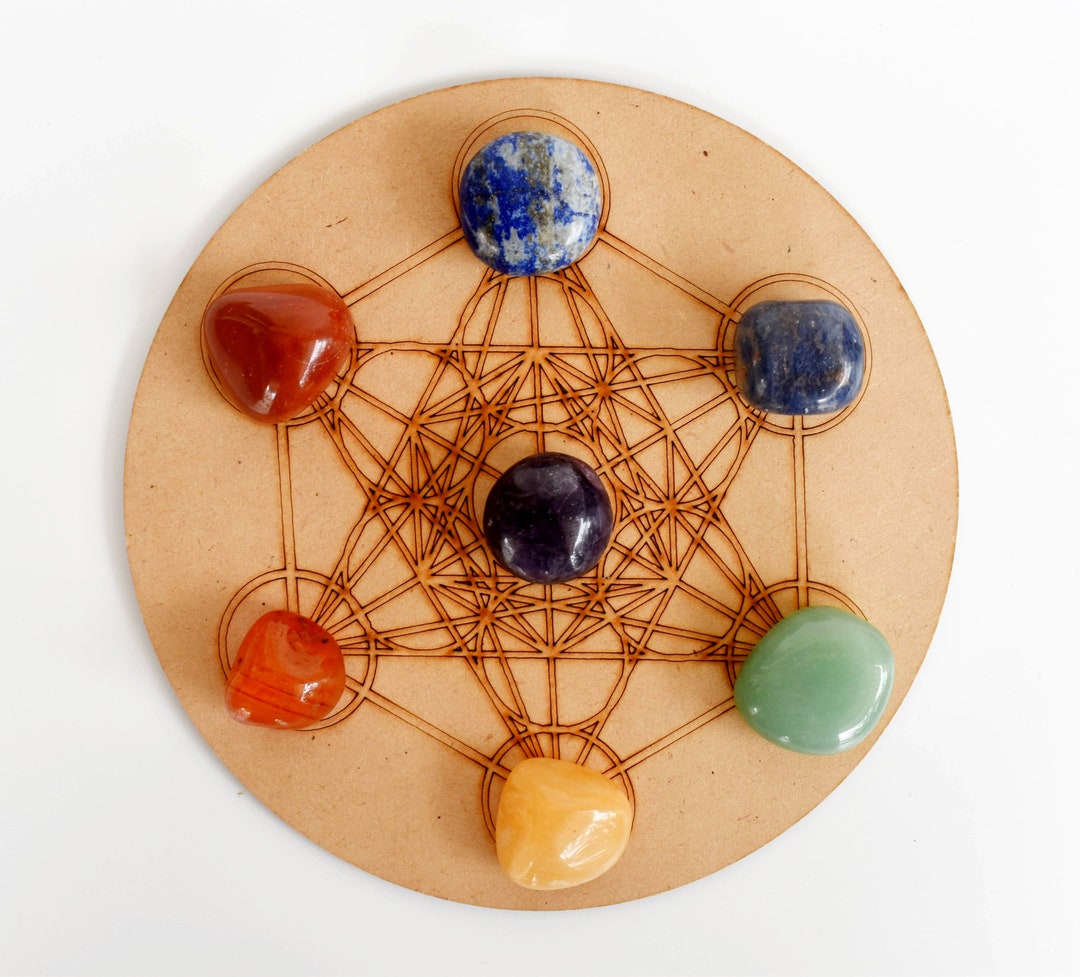 7 Chakra Crystal Stone Set, Raw Polished Tumbled Gemstone Kit for ...