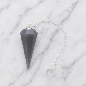 Grey Agate Faceted Cone Pendulum Healing Crystal Pendulum