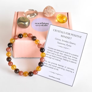 Developing POSITIVE MINDSET Crystals Set, Positive Crystal Set, Gemstone Crystal Tumble Kit, Positive Mindset Gifts, Crystal For Mindset Kit