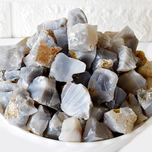 Grey Agate Rough Natural Stone, 1 inch Raw Natural Jasper for Home and Living, Spirituality & Religion Pack Size Of 1, 2, 3, 5 and 10 Pieces
