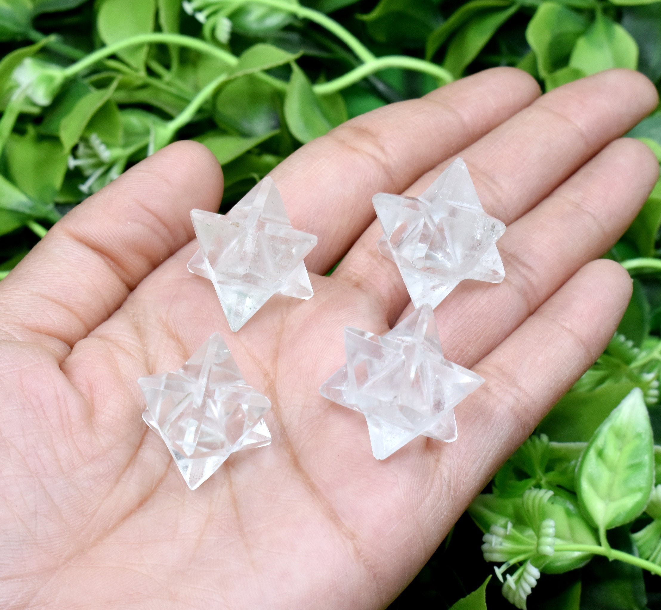 Clear Quartz Merkaba Stars Clear Quartz Merkaba Stars