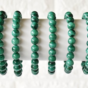 Malachite Bracelet 8mm Round Bead Bracelet, Gemstone Bracelet, 6mm, 8mm