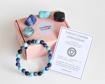 Crystal THROAT Chakra's Stones, Chakra Stone Set, Thorat For Gift, Tumbled Stones, Spirituality Chakra kit, Chakra Balancing Stones, Gems