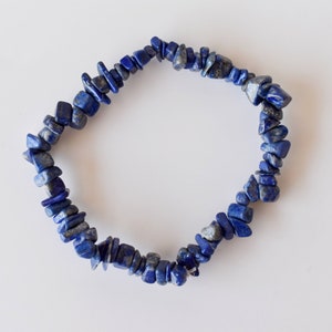 Natural Lapis Lazuli Chip Bracelets,  Loose Crystal Gemstone Chip Bracelets