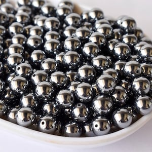 Perle rotonde di Shungite Elite da 6 mm, 8 mm, 10 mm, perle rotonde di Shungite Elite, Shungite di cristallo Elite, perle di Shungite per collana, perle di progetto