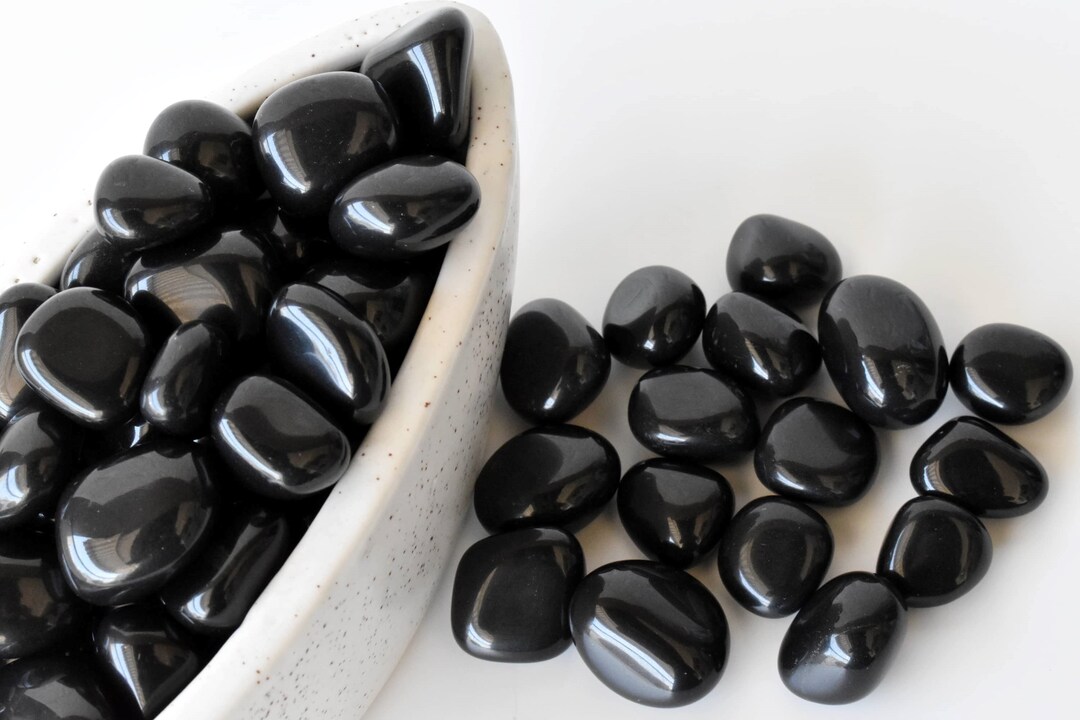 Black Jasper Healing Crystals Tumbled Stones, Enhance Strength