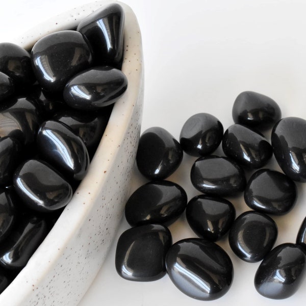 Black Jasper Healing Crystals Tumbled Stones, Enhance Strength & Stability, Perfect For Chakra Balancing, Unique Spiritual - Protection Gift