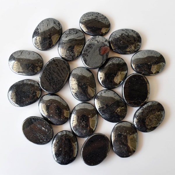 Polished Hematite Pocket Stone, Oval Shaped Pocket Crystals, Hematite Gemstones