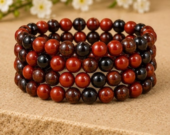 ROOT Chakra Crystal Bracelet|8mm Natural Chakra Gemstone Healing Bracelet, Enhance Grounding and Stability