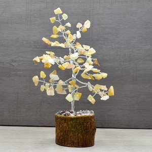 Yellow Aventurine Crystal Tree, Gemstone Tree, Gems Tree of Life, Healing Crystal Bonsai Tree